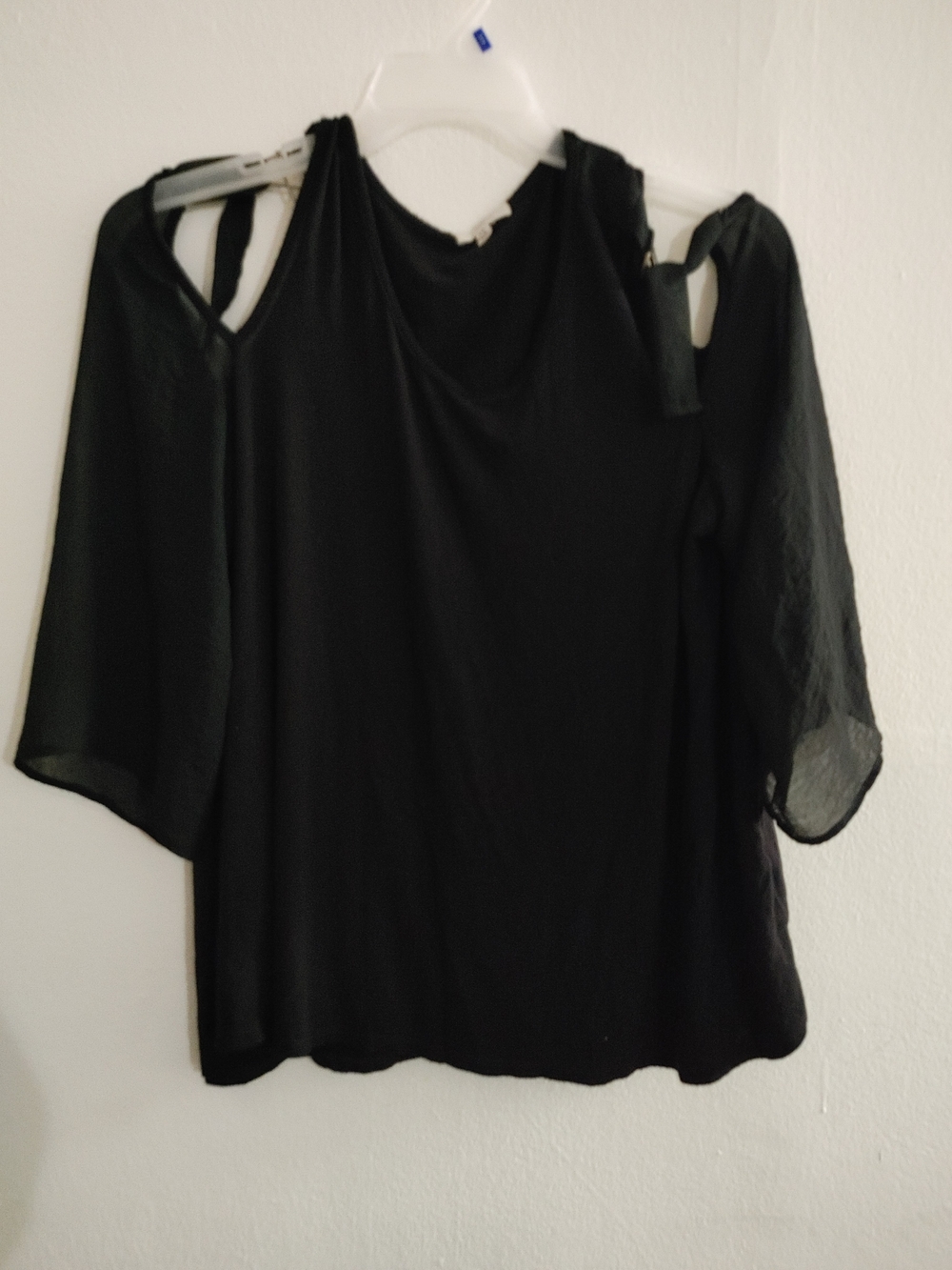 Maurice's Cold-Shoulder Black Women's Blouse